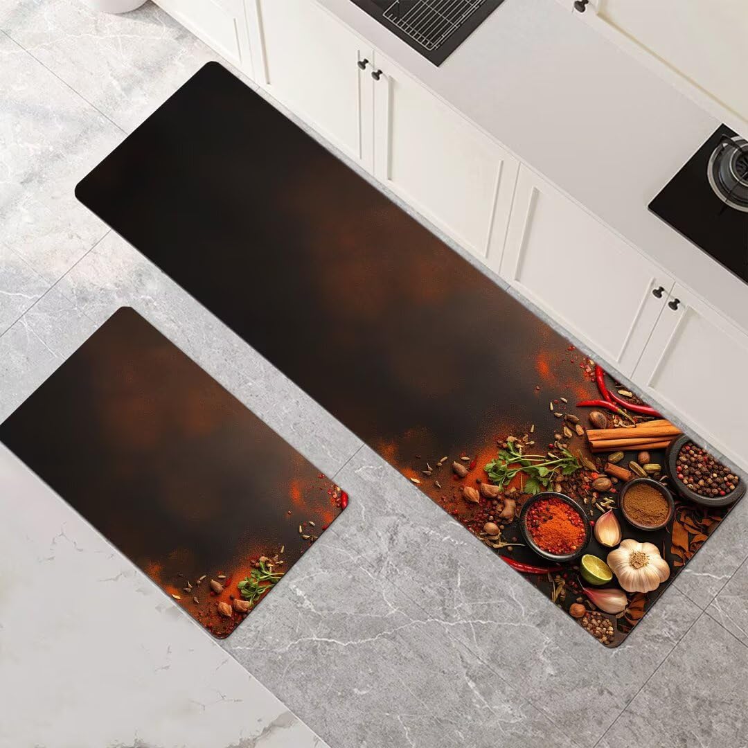 Alfombras de cocina de 2 piezas 80x120cm y 80x240cm antideslizantes y lavables Chilli