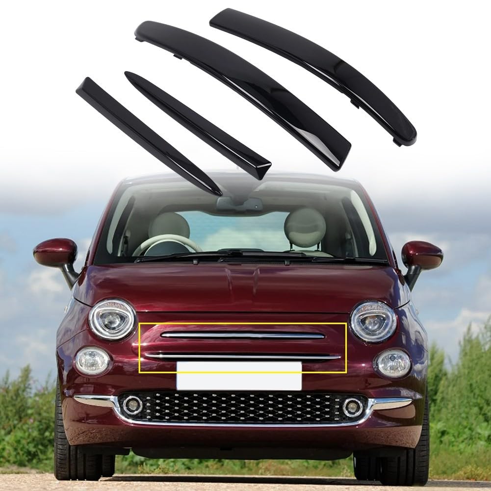 Set di modanature per paraurti anteriore per Fiat 500 2007-2015, 4 pezzi