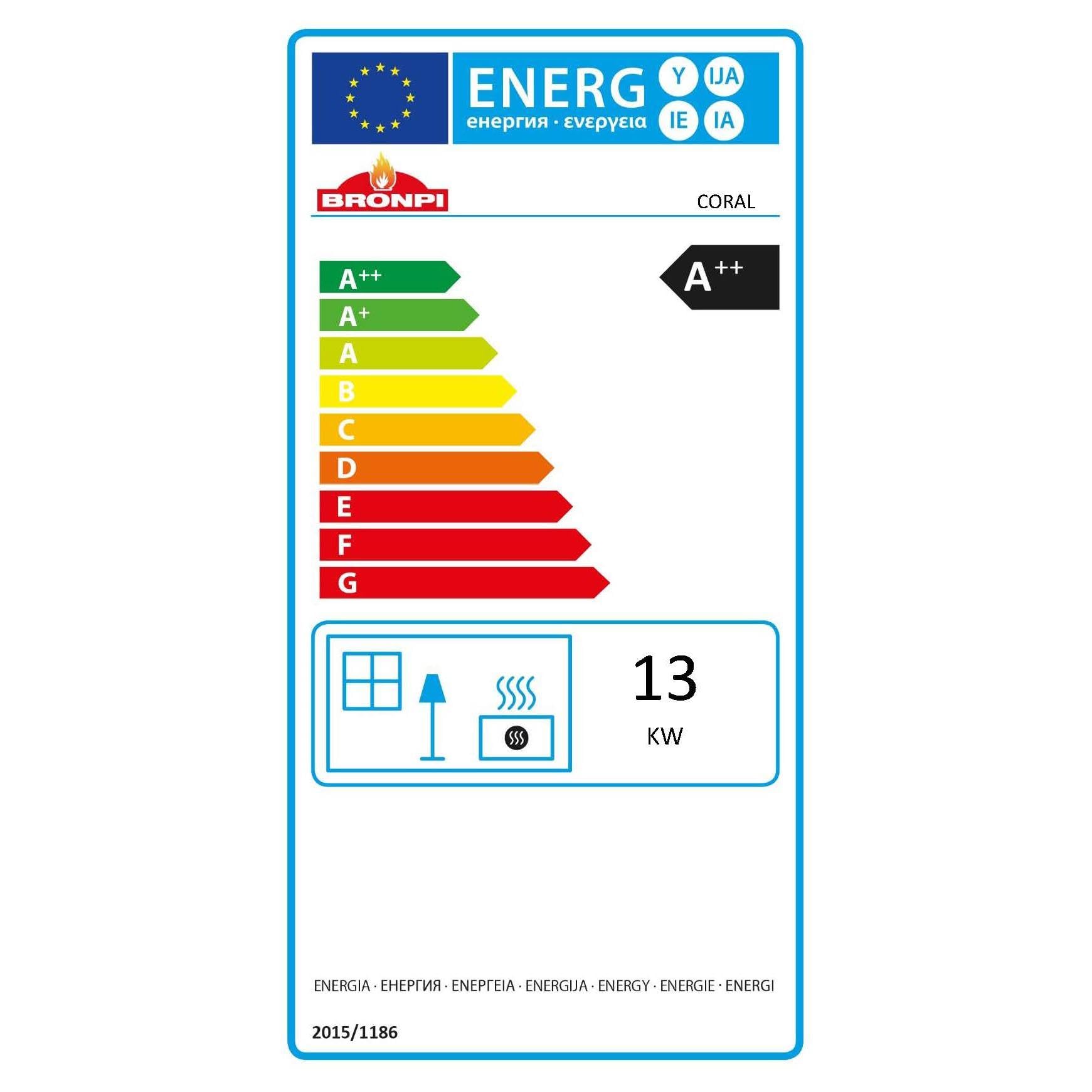BRONPI - Estufa de Pellet Color Marfil Modelo CORAL-MF de 15 kW