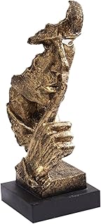 HIFONI Stille Ist Golden Moderne Statue Skulptur, Moderne Minimalistische Abstrakte Skulptur Handwerk Dekoration Wohnzimme...