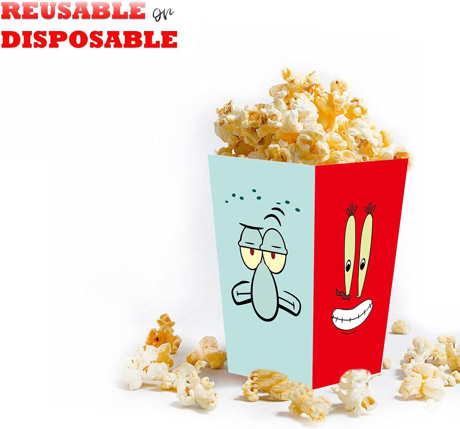 LIZIHAO ZEROPEST 24 PCS Sponge Inspired Bob Popcorn Boxes for Party Supplies, Snack Boxes, Candy Boxes for Sponge Inspired Bob Birthday Party Favors
