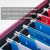 Vista 34 de PRANDOM Caja organizadora de archivos, juego de 1 carpeta plegable decorativa de lino para almacenamiento de archivos colgantes con tapas, gabinete