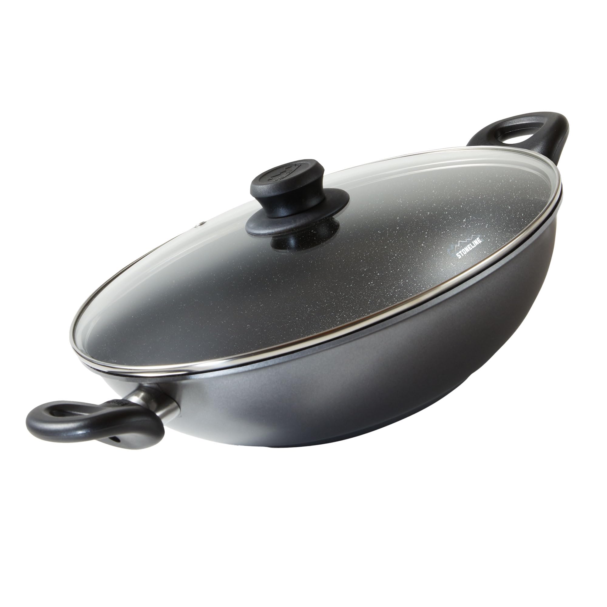 STONELINE Wok 28cm, poêle wok fonte d'aluminium, revêtement pierre, induction
