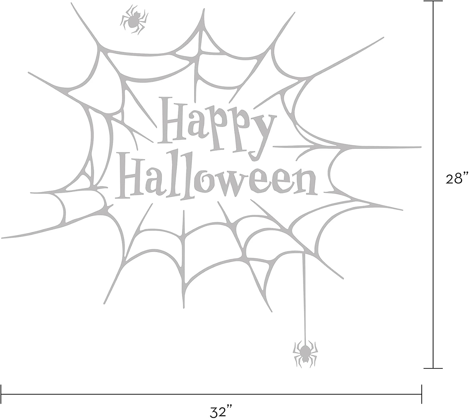 Happy Halloween Spider Web Wall Decal