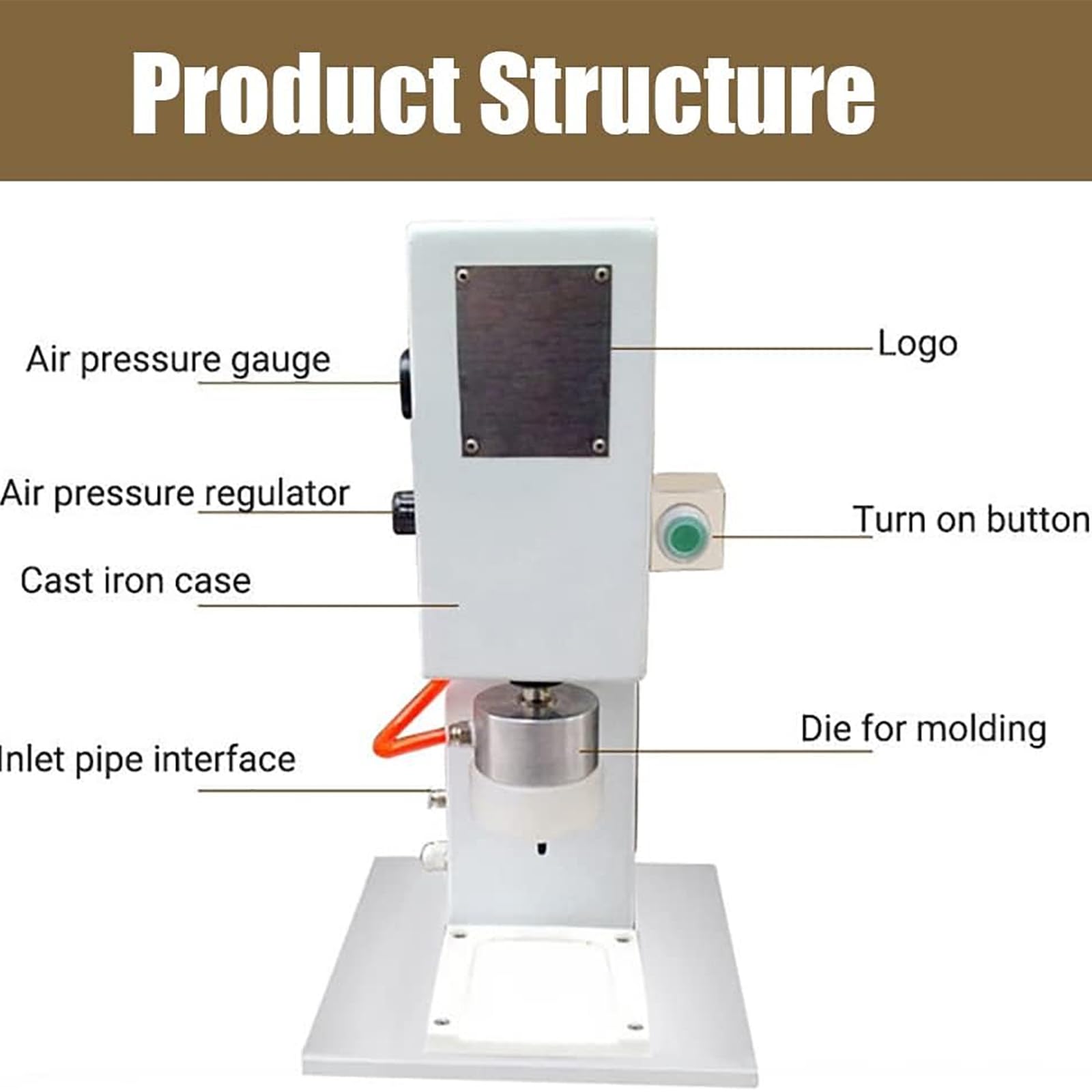 Machine pneumatique à tarte aux œufs, haute efficacité de pressage avec 1 jeu de moules, 1000 pièces/heure, production rapide et complète de tarte aux œufs pour une meilleure efficacité