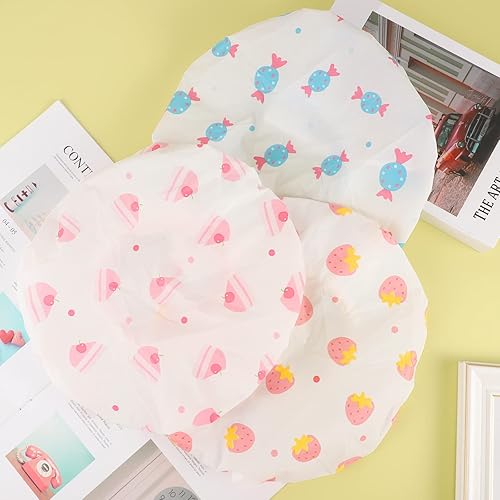 Miniatura 34 de Gorro de ducha, 3 unidades, impermeable, reutilizable, gorro de baño para el cabello, relleno de calcetines para mujeres, hombres y niños