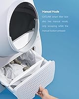 Vista 7 de CATLINK Caja de arena autolimpiante para varios gatos, gran capacidad, doble control de olor, soporta mascotas de 3.5 a 22 libras (versión joven)