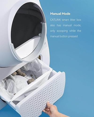 Miniatura 7 de CATLINK Caja de arena autolimpiante para varios gatos, gran capacidad, doble control de olor, soporta mascotas de 3.5 a 22 libras (versión joven)