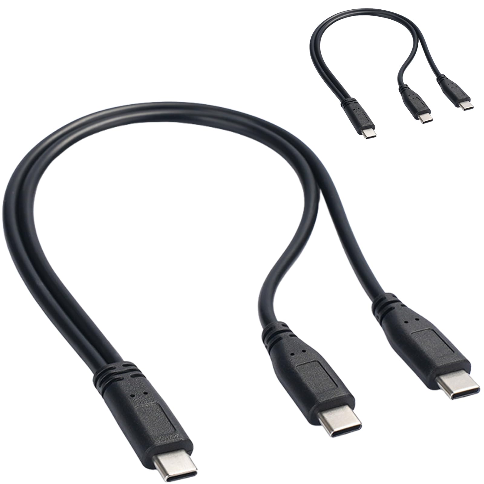 Maxtonser Portable USB C Male to Double USB C Female Splitter Converter Adapter Extension Connector Cable for Charging Accessories