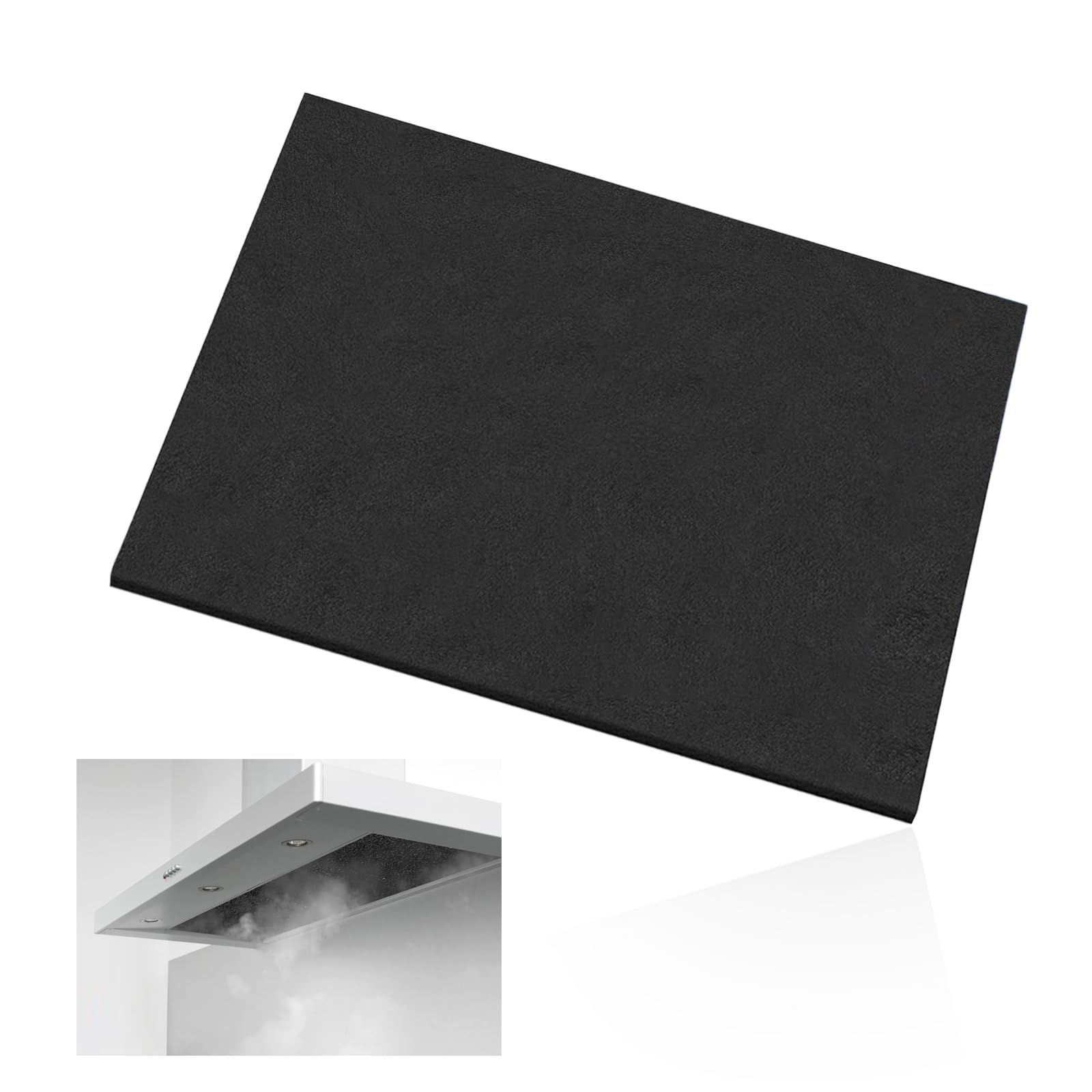 Zyques Black Carbon Cooker Hood Filter, Cut To Size Activated Carbon Filters Anti-Grease Filter Sheet Universal Charcoal Filters For All Cooker Hoods Extractor Fans 57X47 Cm