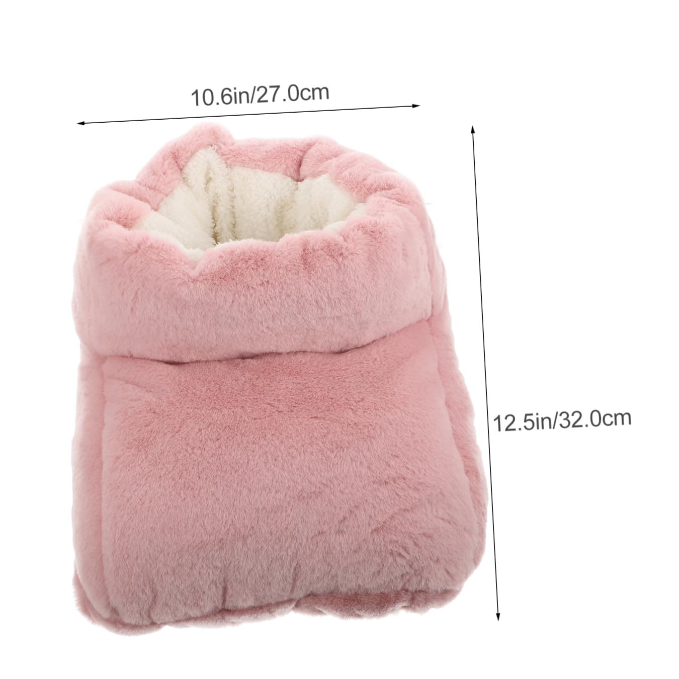 Alipis Zapatos Calefactores USB Eléctricos, Alta Bota Rosa, Tejido Imitación Pelo de Conejo, Calentador de Pies Portátil, Lavable y Desmontable, para Uso en Casa y Oficina Invierno