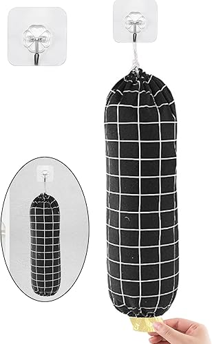 Soporte de bolsas de plástico grande para bolsas de comestibles soporte de pared para bolsas de basura de plástico organizador de bolsas de compras