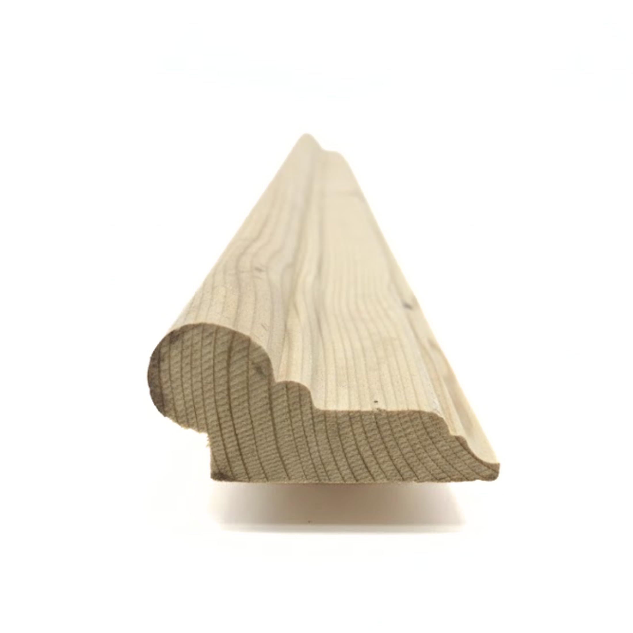 Standard Picture Rail Profile 100cm Length - Solid Pine Wood, Planed Smooth with 6mm Rear Rebate-Lip for Traditional Picture Hooks, Ready for Paint, Stain, or Oil - Made in Britain