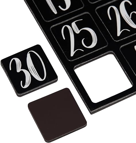 Miniatura 9 de Juvale Números magnéticos para calendario de pizarra blanca, color negro, 50 piezas, imanes de números de calendario y días y meses magnéticos para