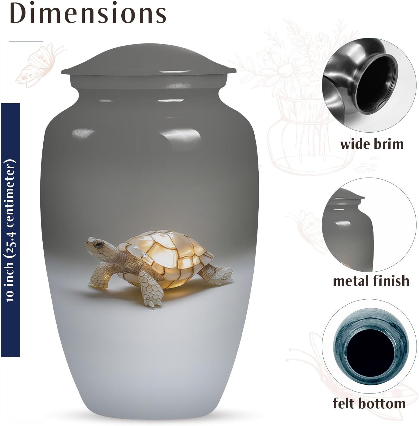Turtle Haven Urn - Mini Urns for Human Ashes - Urn for Ashes Adult Male - Cremation Urns for Human Ashes - Human Urns for Ashes - Adult Urns for Human Ashes Women - Burial Urn - Combo Large & 4 Small