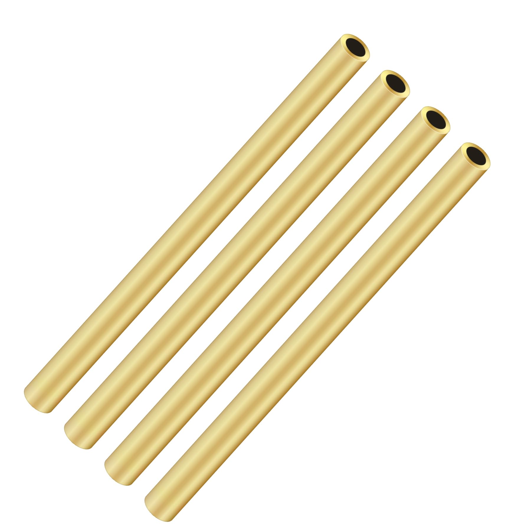 iMeistek Brass Tube, 6mm OD x 1mm Wall Thickness 200mm Length Metal Seamless Round Pipe Tubing for DIY Crafts (4PCS)
