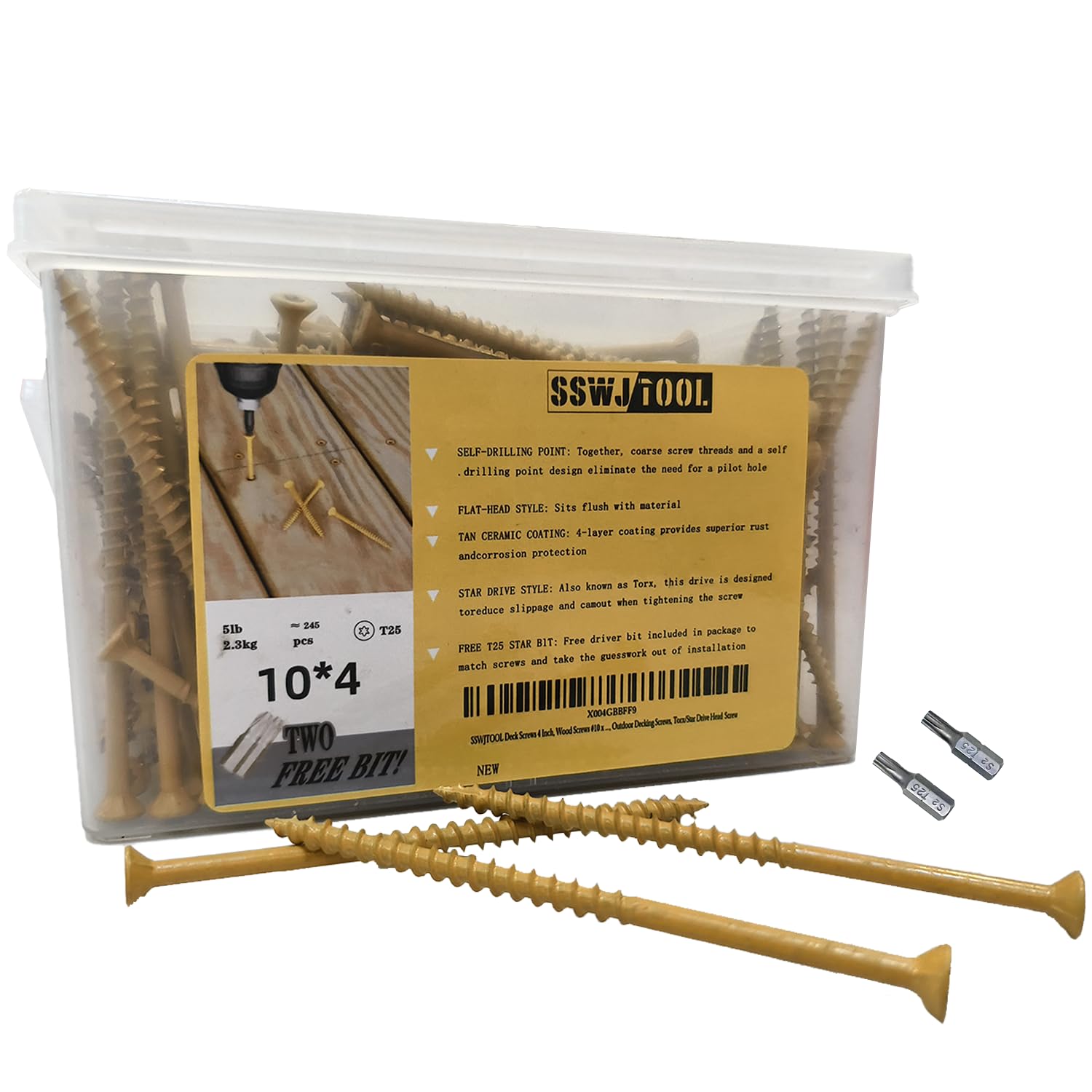 3 Inch Deck Screws - 320 Pack, Rust Resistant -10
