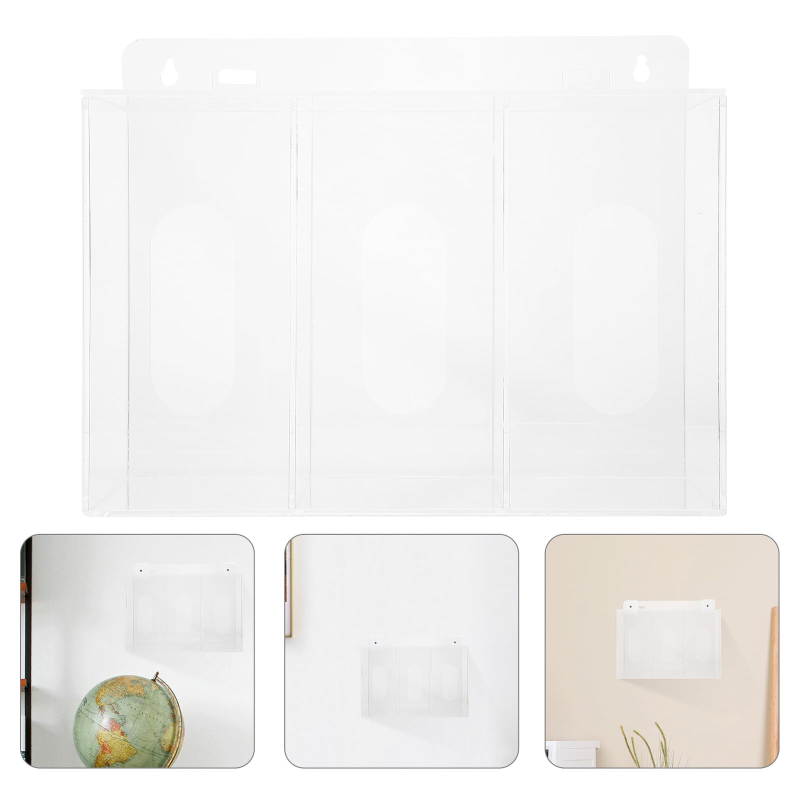 Dispenser da Parete Trasparente per Guanti e Scomparti Compatti e Versatili Organizer per Guanti Usa e Getta Supporto da Muro per Laboratorio e Professionisti Accesso Rapido e