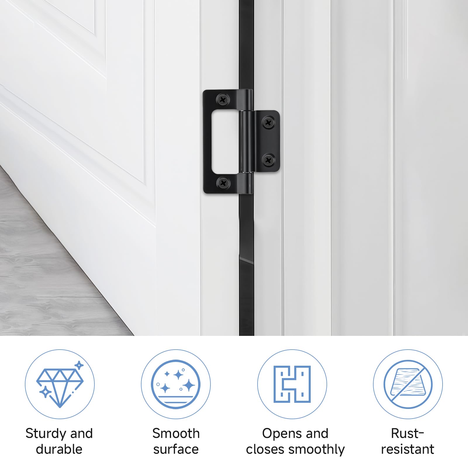 Door Hinges Black 10 Pcs - Image 4
