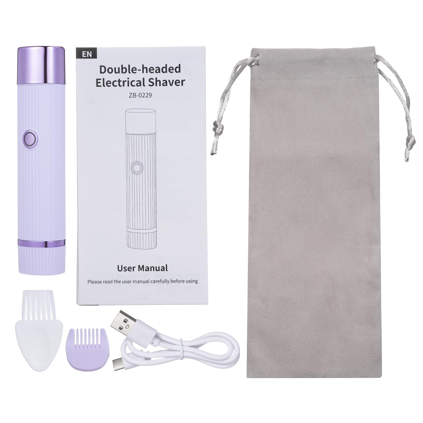 Generic Depilación para Mujeres, Afeitadora Eléctrica de Doble Cabezal con Diseño IPX7, Afeitado de 0,3 Mm para la Preparación del Cuerpo (PURPLE)