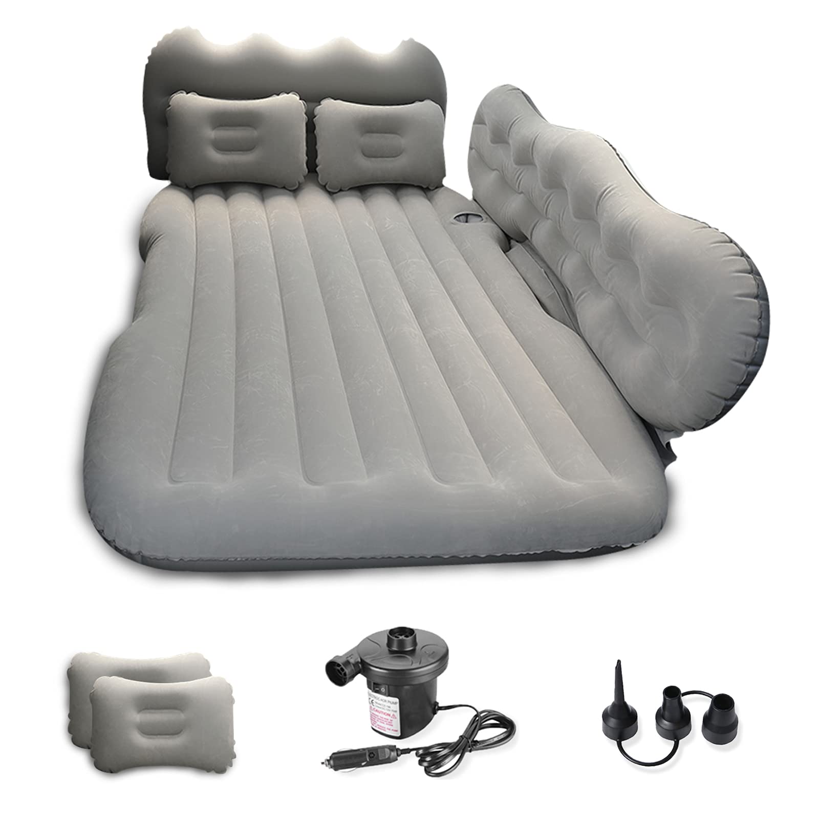 Ergocar Colchon Coche SUV MPV Sofá Inflable Portátil Bomba de Aire Eléctrica Plegable Doble Cama Colchones de Aire para Coche Camping para Viajes al Aire Libre, Piscina, Playa