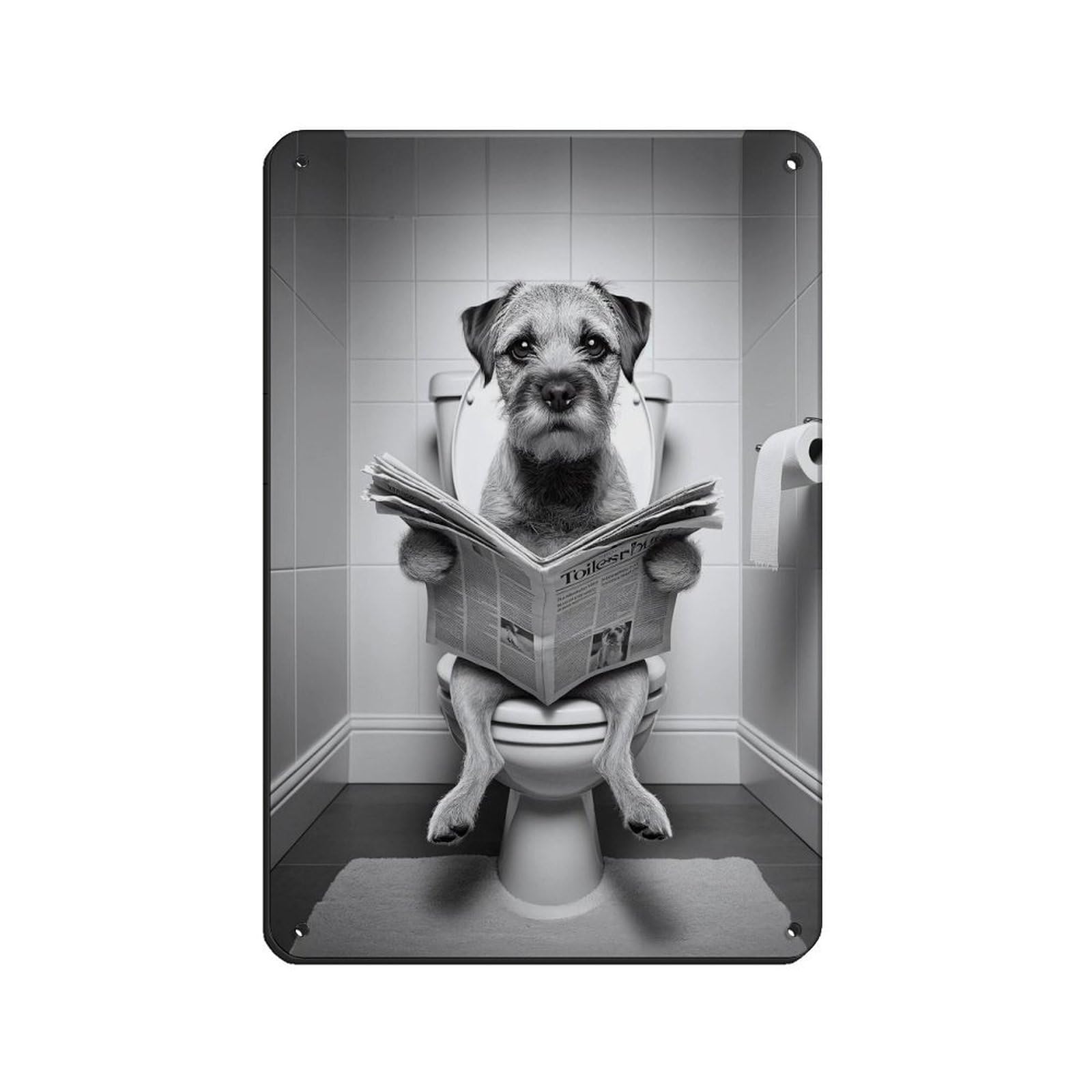 Border Terrier, Funny Bathroom Decor Retro Poster Metal Tin Sign Chic Art Retro Iron Painting Bar People Cave Cafe Family Garage Poster Wall Decoration 8x12inch(20x30cm)