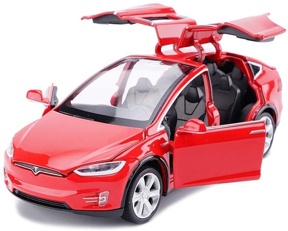 Image of Alloy Car Model Diecasts Metal Toy with Sound /Light /Pull-Back Off-Road Vehicles Car Model Collection Kids Toys Gift Multicolor Pack of 1 (Tesla RED)
