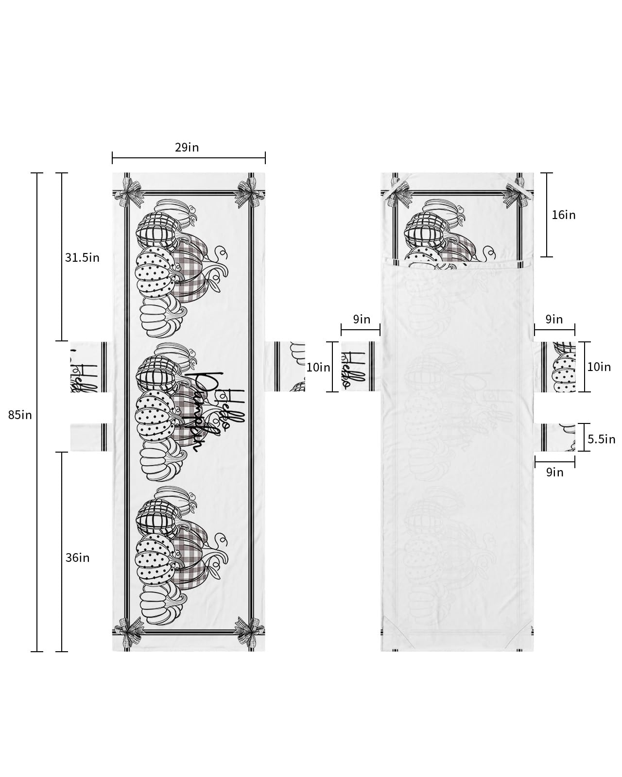 Thanksgiving, Beach Lounge Chair Towel Cover, Soft Chaise Lounge Towel with Side Pockets Patio Pool Chairs Cover for Beach/Pool Sunbathing 29x85 Boho Polka Dot Pumpkin Black Monochrome Sketch