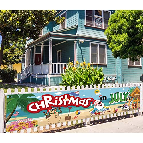 July Christmas Banner Garden Yard Sign Outdoor Decorations - Hawaii Mele Kalikimaka Christmas In July Banner Party Decorations,Tropical Summer Christmas Decorations #TOP6