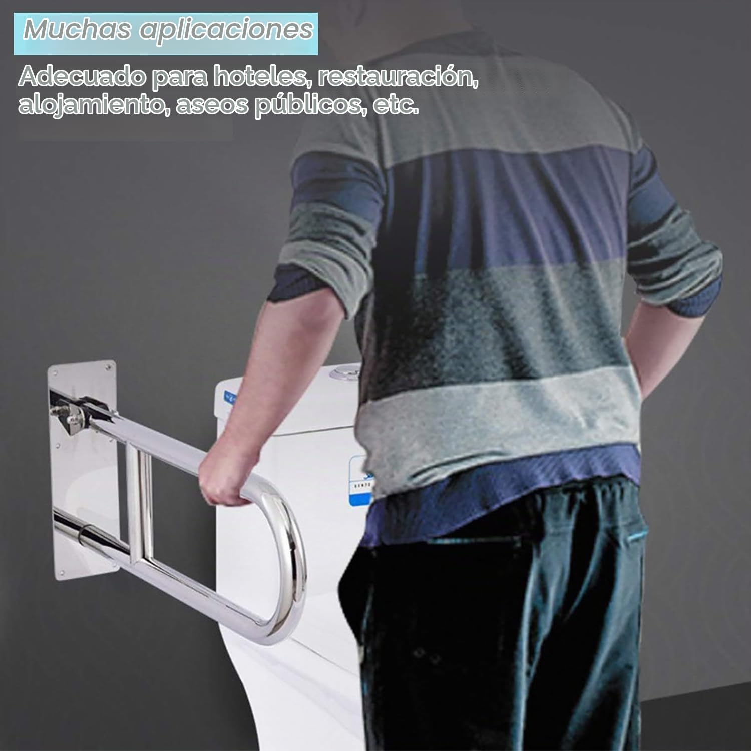 Barra Baño Minusválido,Barra Abatible 60cm,Plegable, Capacidad de Carga 150kg,para Minusválidos,Ancianos y Embarazadas