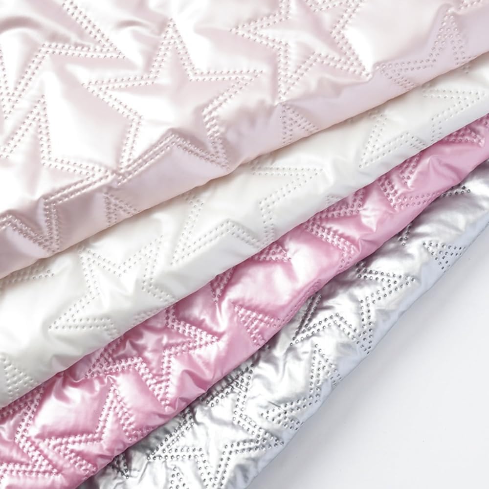 Tela acolchada de poliuretano de 2 m por metros, impermeable, 150 cm de ancho, piel sintética acolchada con patrón de estrella, suave acolchado para forro de chaqueta, abrigos, bolsos, zapatos
