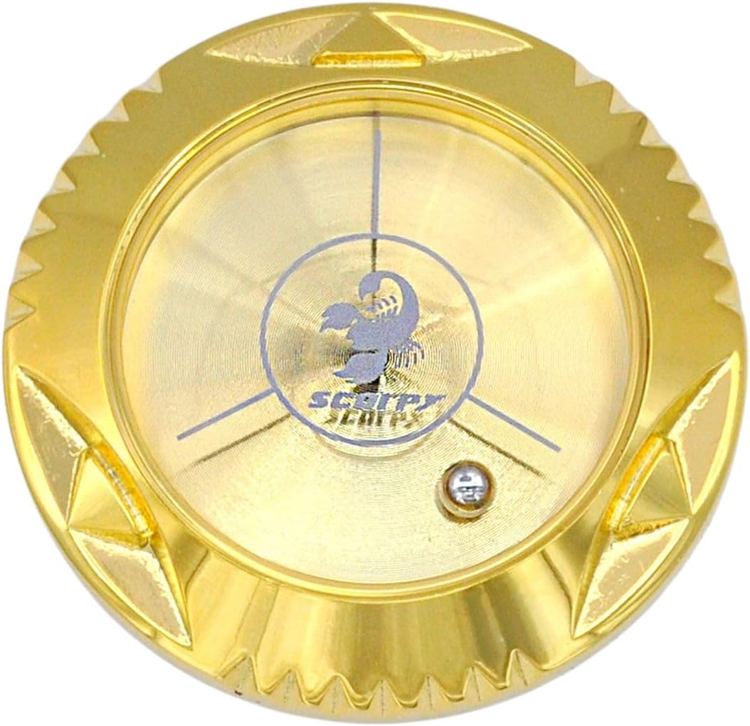 scorpy Golf Level Ball Marker with Metal Bead and Hat Clip, High Precision Putting Green Reading Aid Golf Accessories, Precision Alignment Tool for Perfect Putts Gold Model Polaris