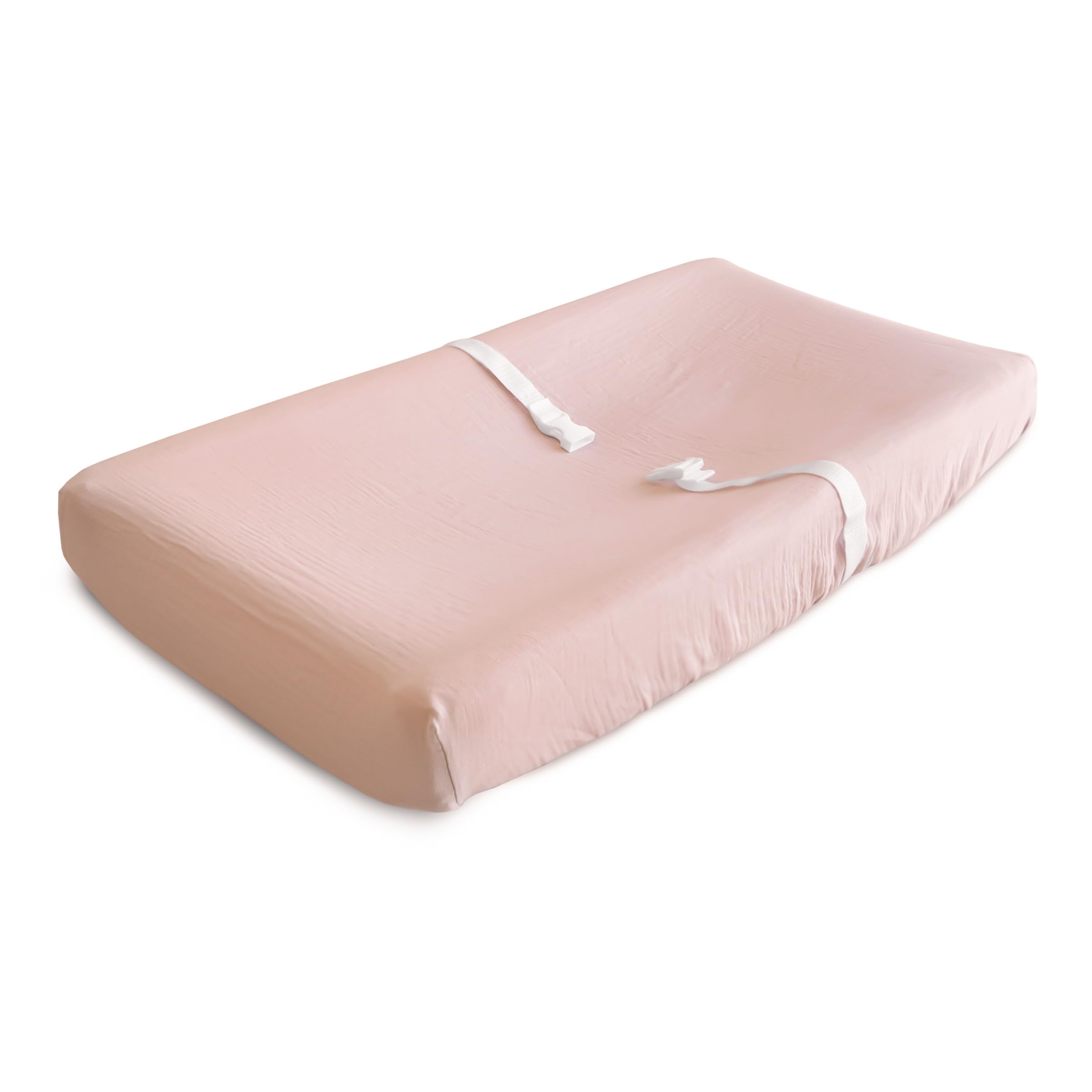 mushie Extra Soft Muslin Fitted Changing Pad Cover (Blush)