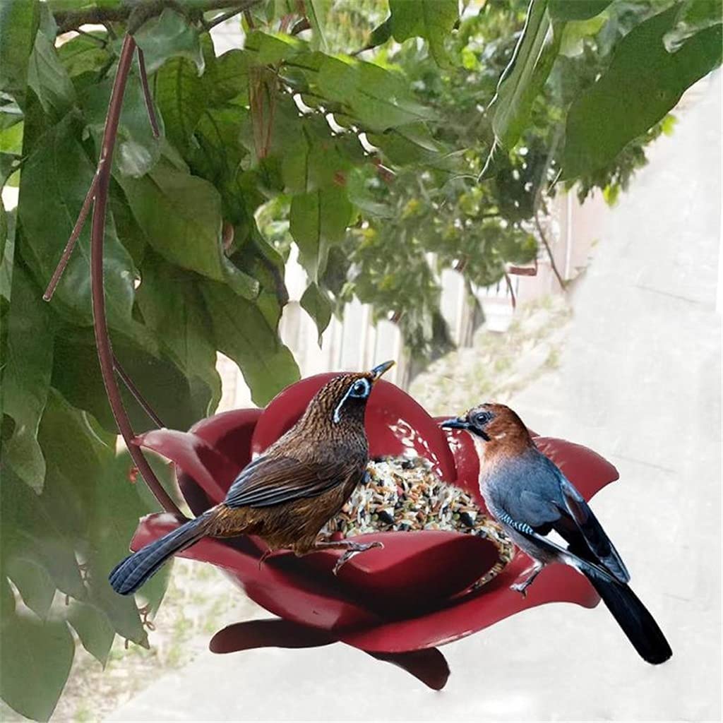 HTN - Alimentatore Per Acqua Da Colibrì Alimentazione Per Uccelli Fiore Di Vetro Dipinto Di Colibri Alimentatore 8098026678152