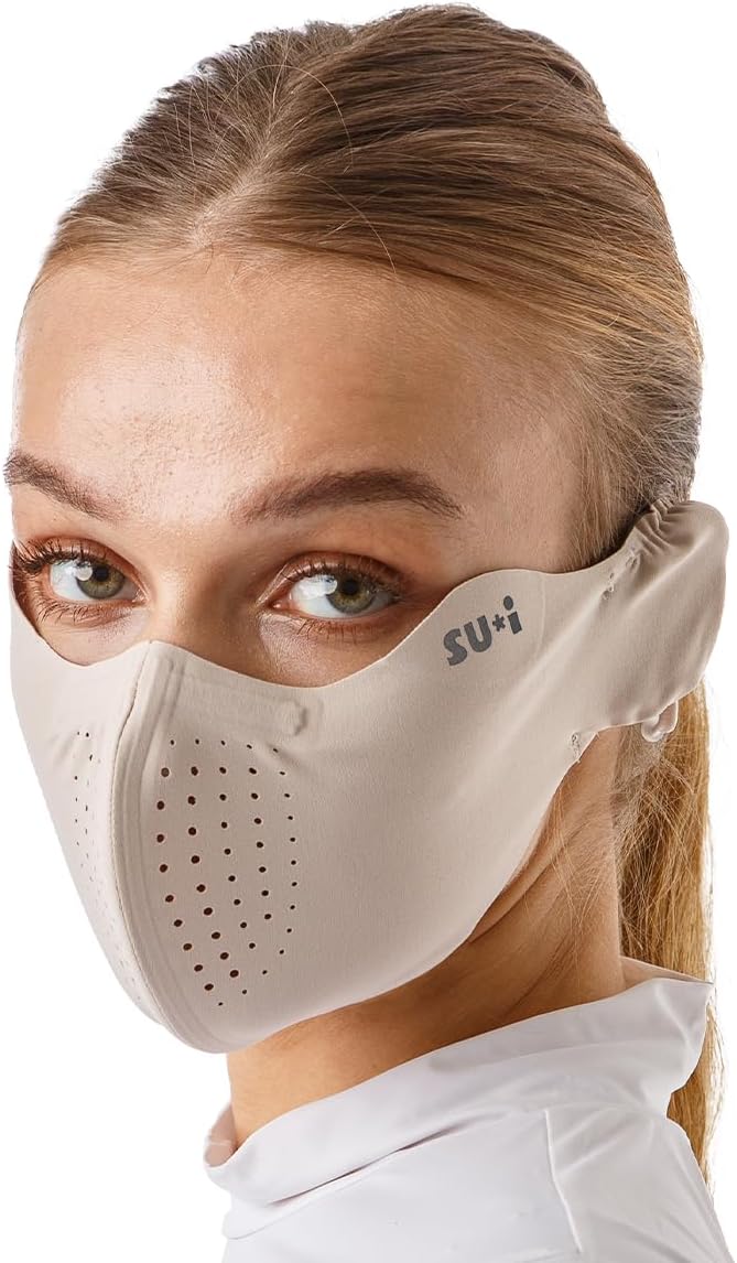 KOREA X-Series X4 Flex Basic Aqua-X UV Cooling Face Mask with Ear Cover & Nose Wire, Golf Running Outdoor Sports