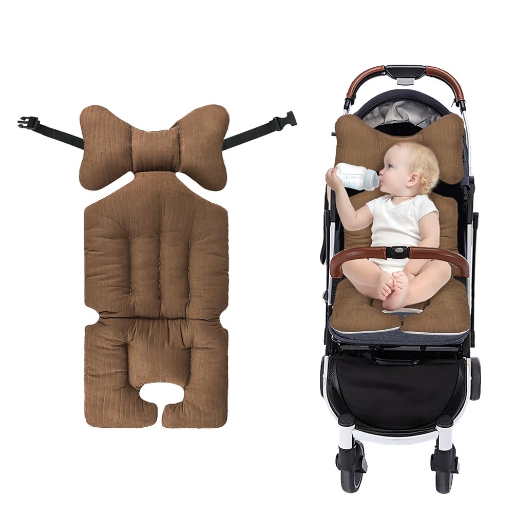 Coussin de Siège Réversible pour Poussette Rembourrage Universel en Coton pour Bébés Coussin Réducteur Chaise Haute Coussin Réducteur Poussette Respirant