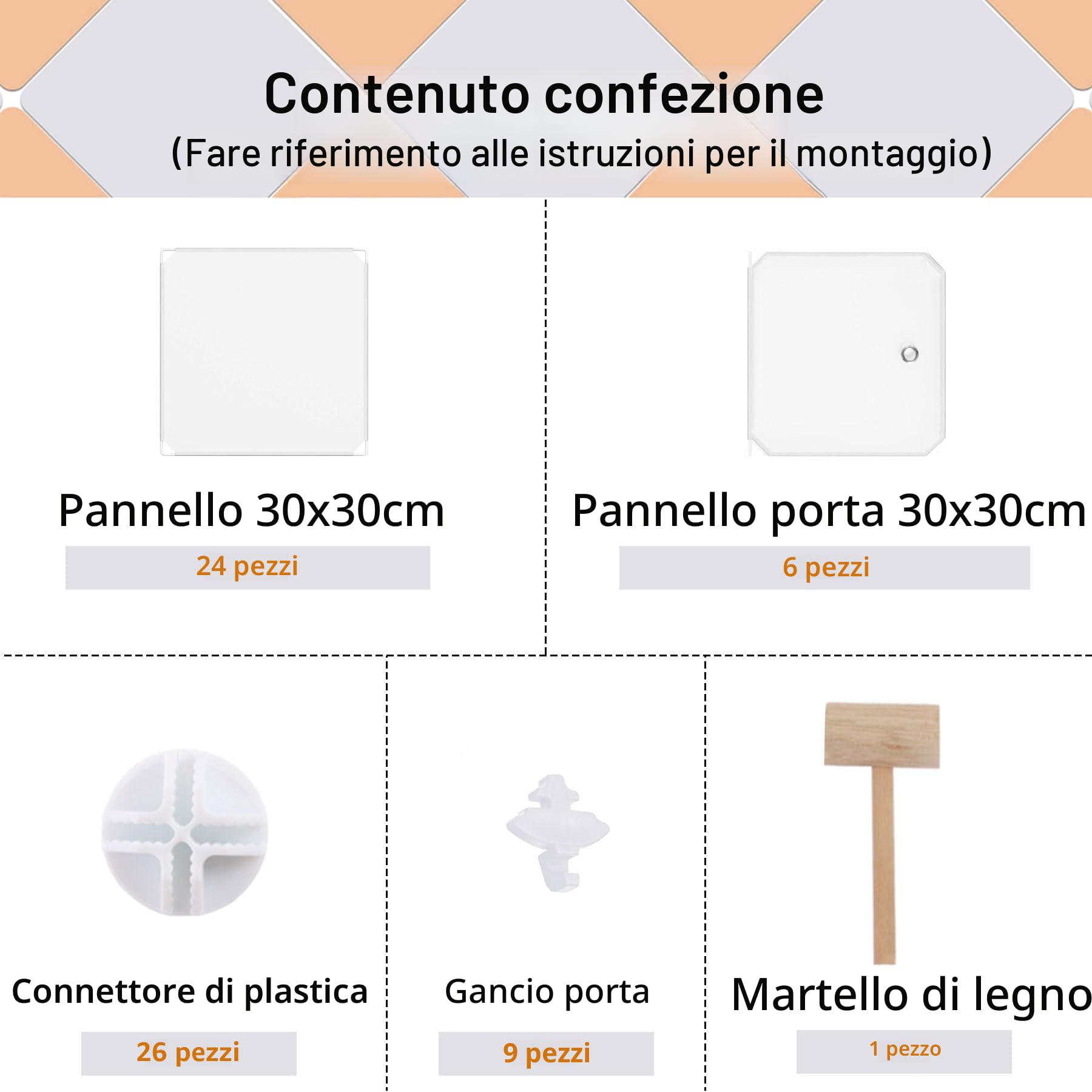 C&AHOME Organizzatore di contenitori a cubo con ante, ripiani a 6 cubi, armadio, libreria modulare in plastica fai-da-te ideale per camera da letto, soggiorno, 36,6"L x 12,4"L x 36,6" H Milky -DOOR