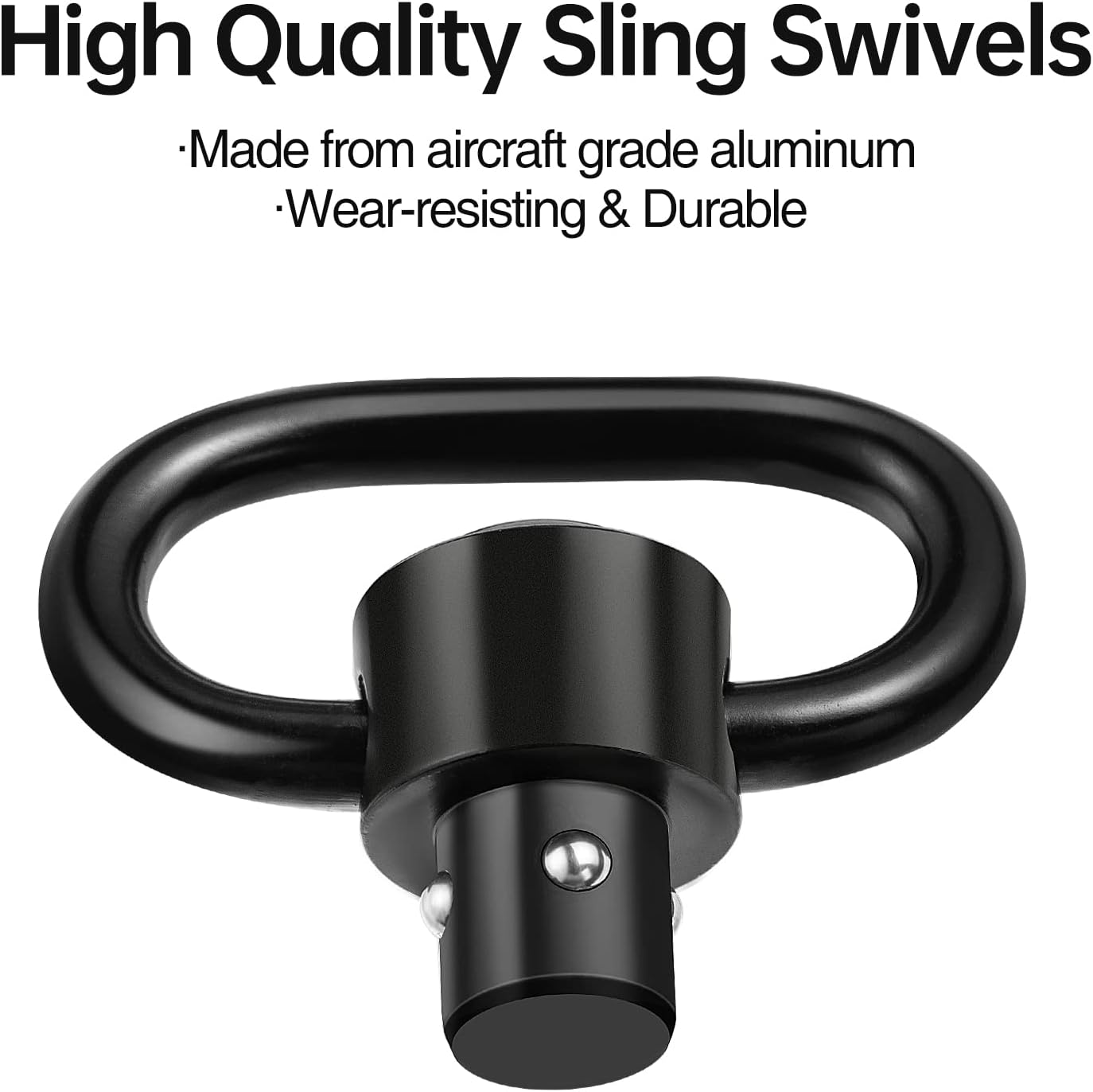 EZshoot Sling Swivels, Durable Sling Swivel with Push Button, Lightweight, Black