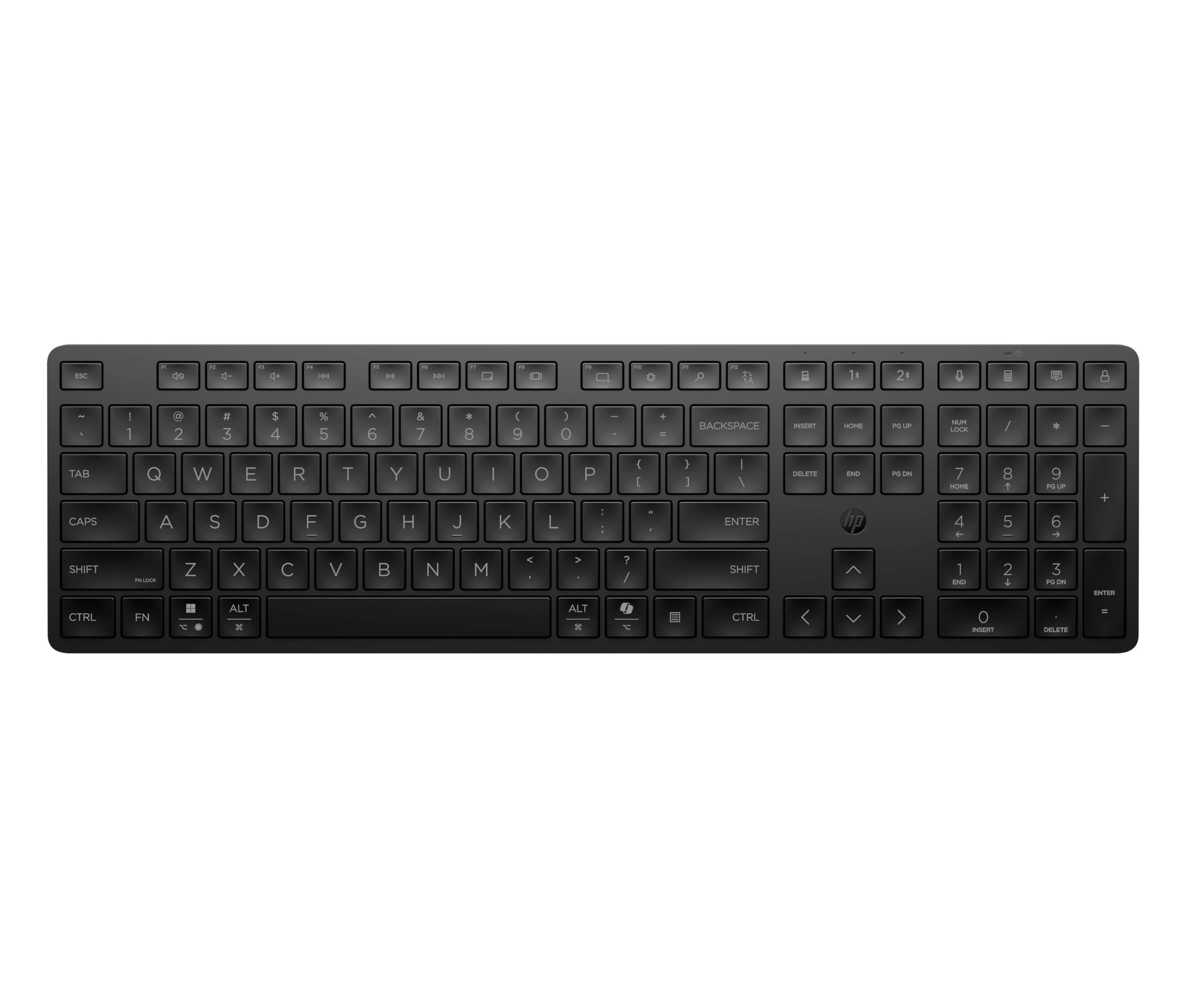 HP 490K Tastiera Wireless Multidispositivo, Connessione Bluetooth e USB, Tasti Silenziosi e Programmabili, 22 Tasti, Tasto Copilot, Compatibile con Windows, macOS, iOS, Android, QWERTY Italiano, Nero