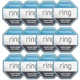 12 Pack Ring Security Stickers，Double Sided HD Printed Waterproof Security Decals for Home Windows Door
