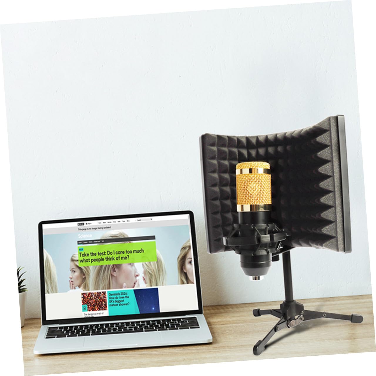 GALPADA Mikrofon Popfilter mit Windschutz aus Schwamm und Metall Einfache Installation Drei Stück Kombination für Studioaufnahme und Computeraufnahme