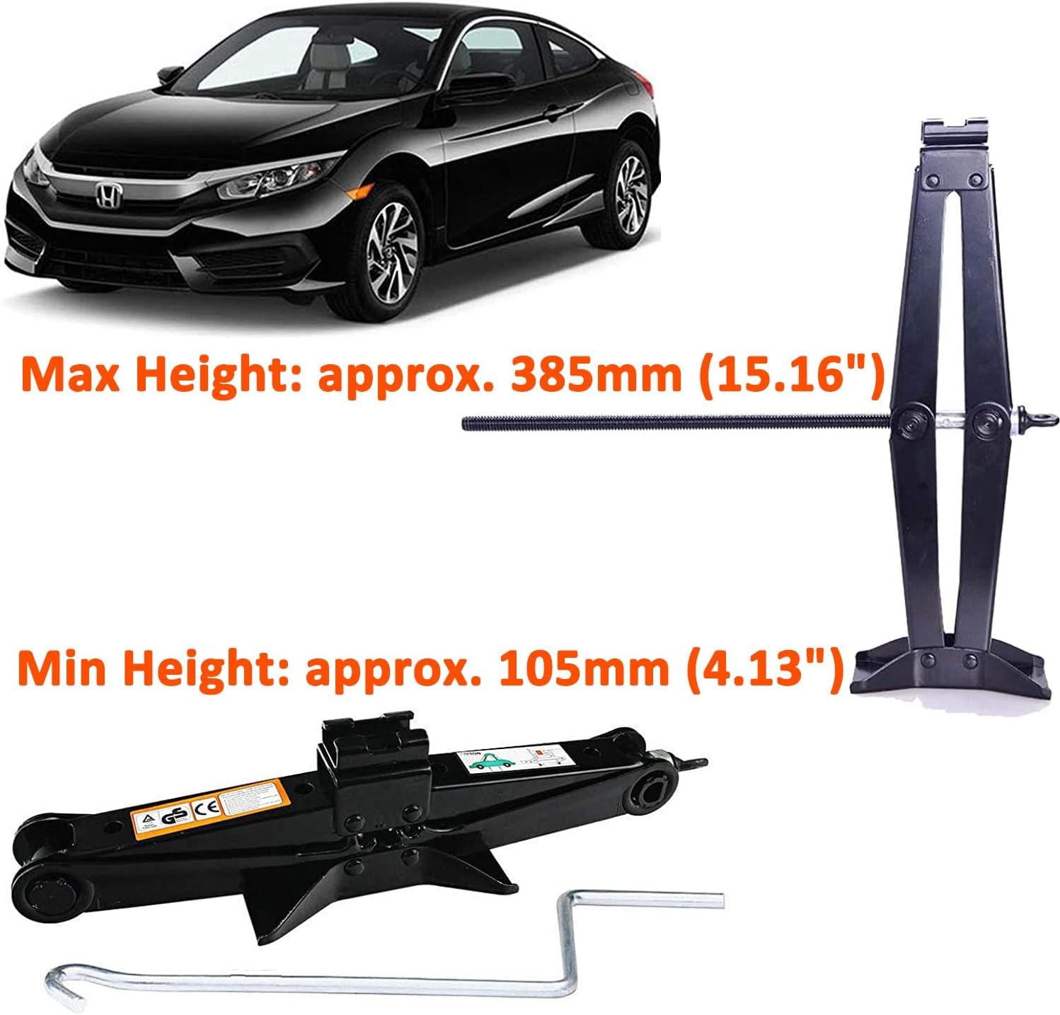 Scissor Jack for Car SUV Truck, Scissor Lift Jack 2.5 Tons (5,511 lbs) Capacity Car Jack Kit with Ratchet Handle and Wheel Wrench, Scissor Lift Jacks - Canada Scissor Jack for Car SUV Truck, Scissor Lift Jack 2.5 Tons (5,511 lbs) Capacity Car Jack Kit with Ratchet Handle and Wheel Wrench, Scissor Lift Jacks - Canada