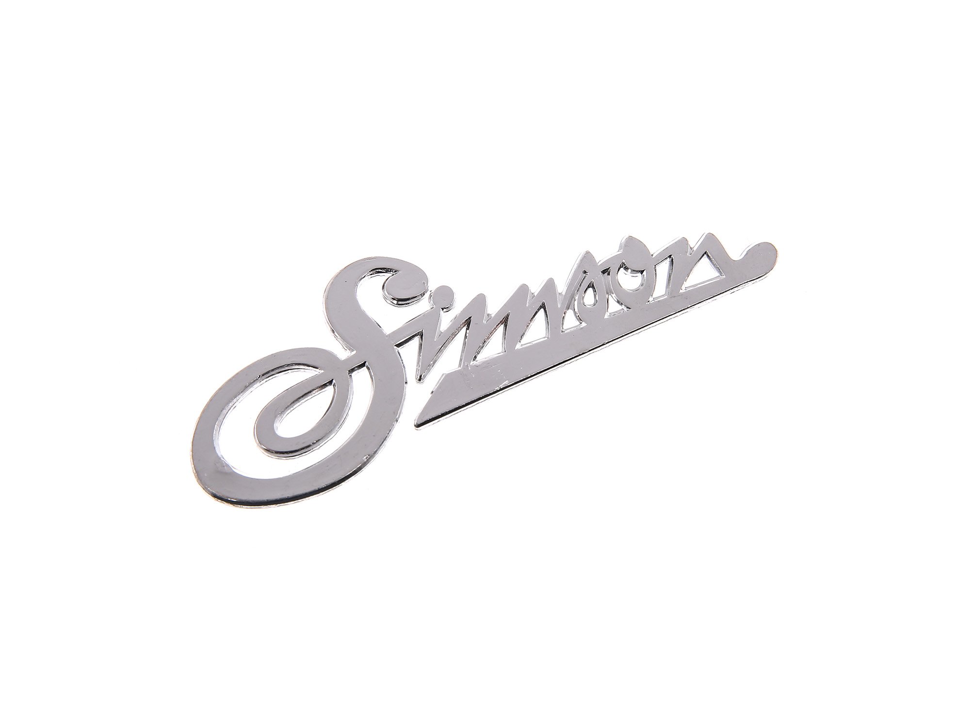Tabliczka firmowa Simson - na przedniej szybie, KR50, napis aluminium, srebrny