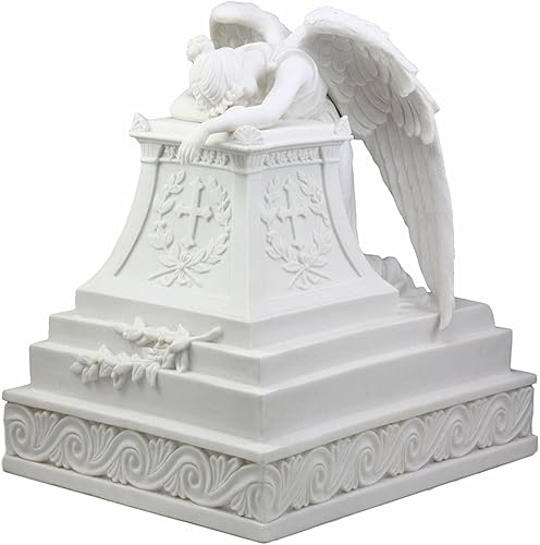 Ebros Gift Estatua de urna de cremación decorativa de ángel de guardián inspirador 1275 pulgadas de alto 320 pulgadas cúbicas capacidad inferior