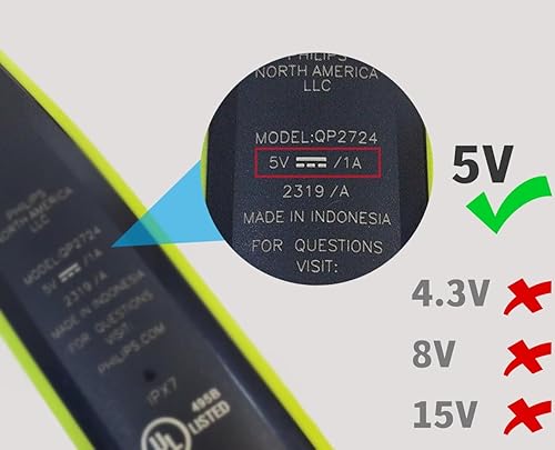 Miniatura 3 de Qjin Cable de carga USB-A para Philips Norelco 2400, 3600 y MG5910, MG7910, MG9510 MG9522 - OneBlade QP2724, QP2834 QP4530 QP6542 - Cable de carga