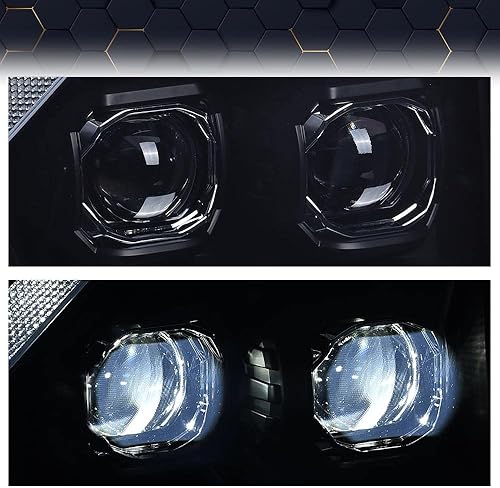 Vista 33 de PIT66 Conjunto de faros delanteros compatible con GMC Sierra 1500 2500HD 3500HD 3500HD 2007-2013, faros halógenos laterales del conductor