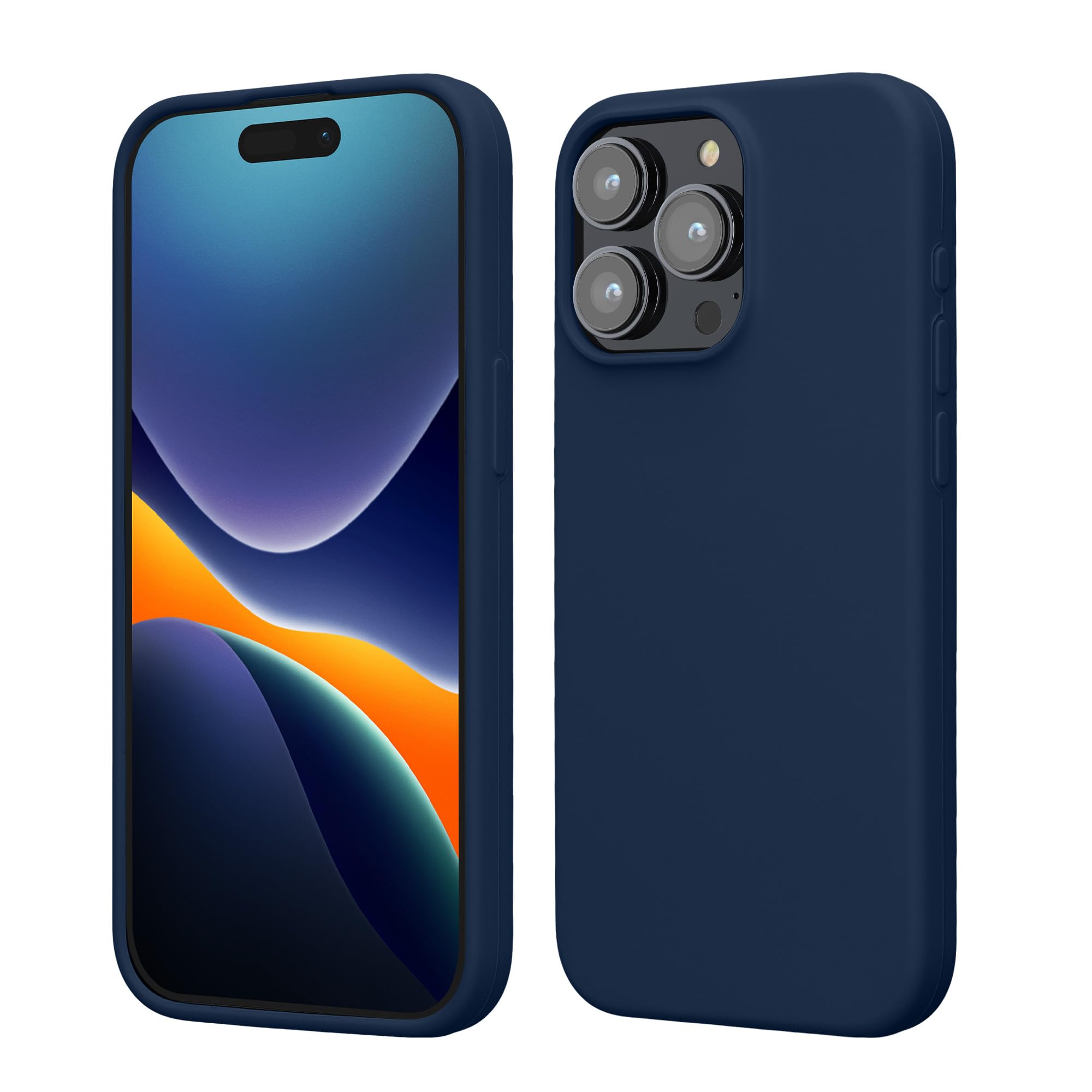 kwmobile Case Compatible with iPhone 15 Pro Max Case - Slim Soft TPU Silicone Cover - Navy Blue iPhone 15 Pro Max navy blue