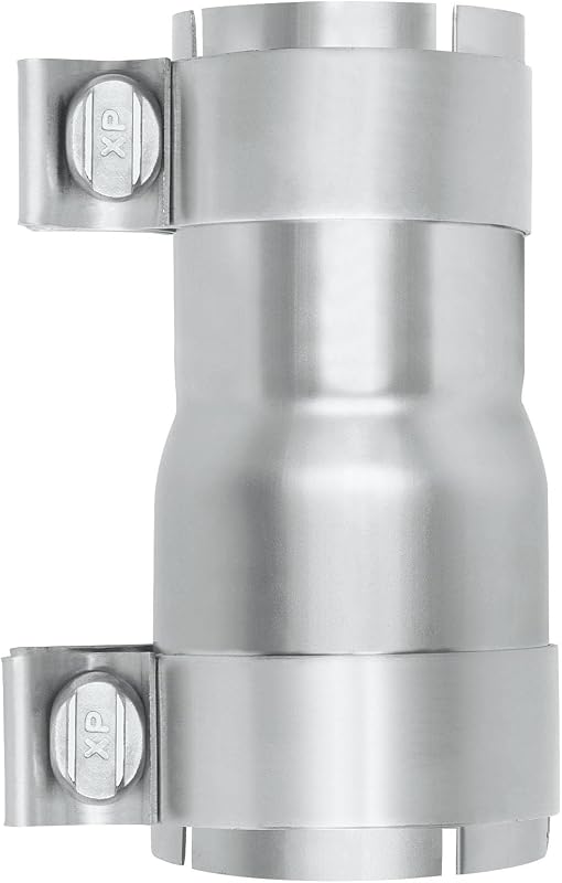 Adaptador de escapamento PALOZO de 2,25 a 2,5 pol. com abraçadeira de aço inoxidável – 1 unidade