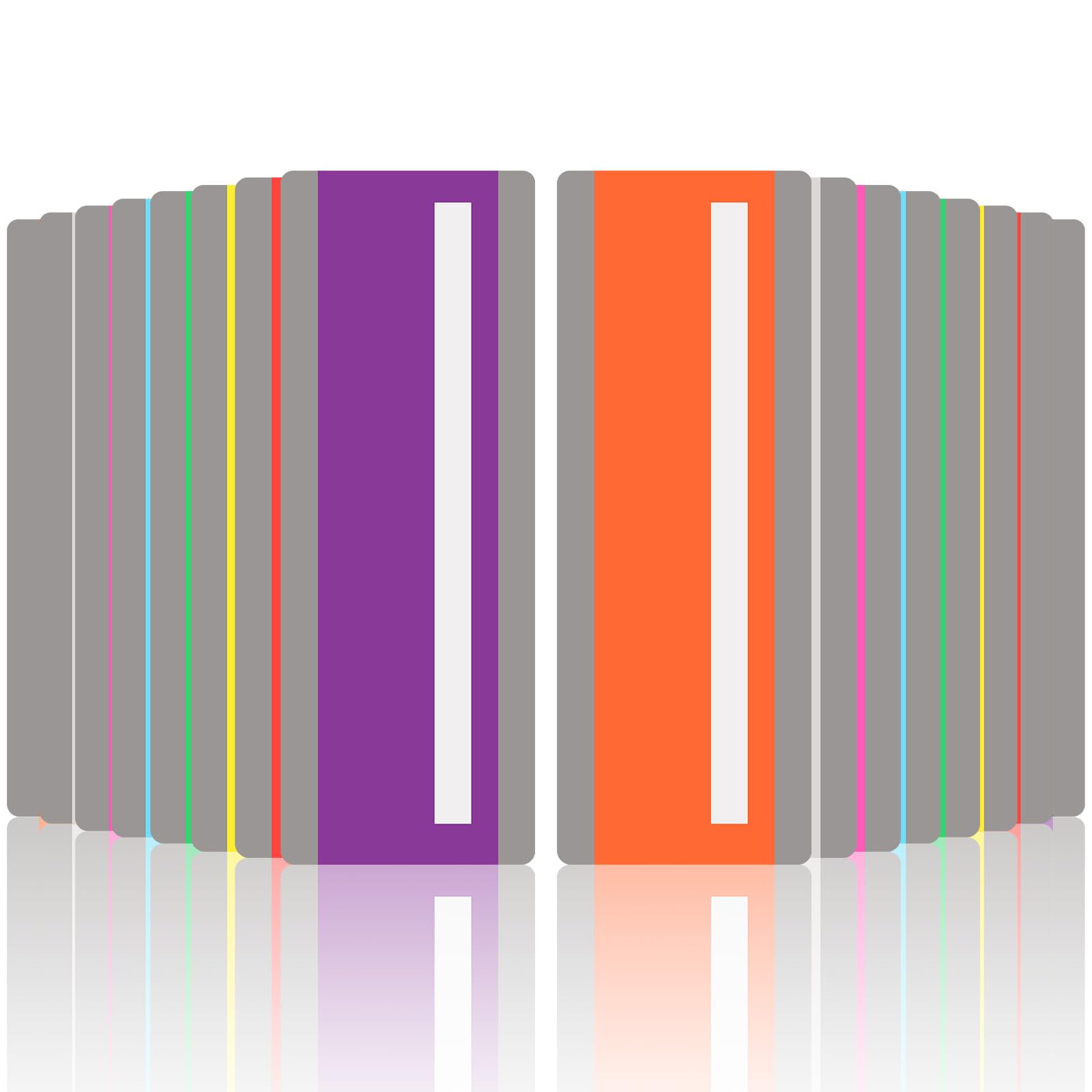 Oruola 16pcs Reading Overlays,Colour Overlays for Dyslexia,Reading Window Rulers Guided Strips Highlight Strips for Children and Adults,8 Colors