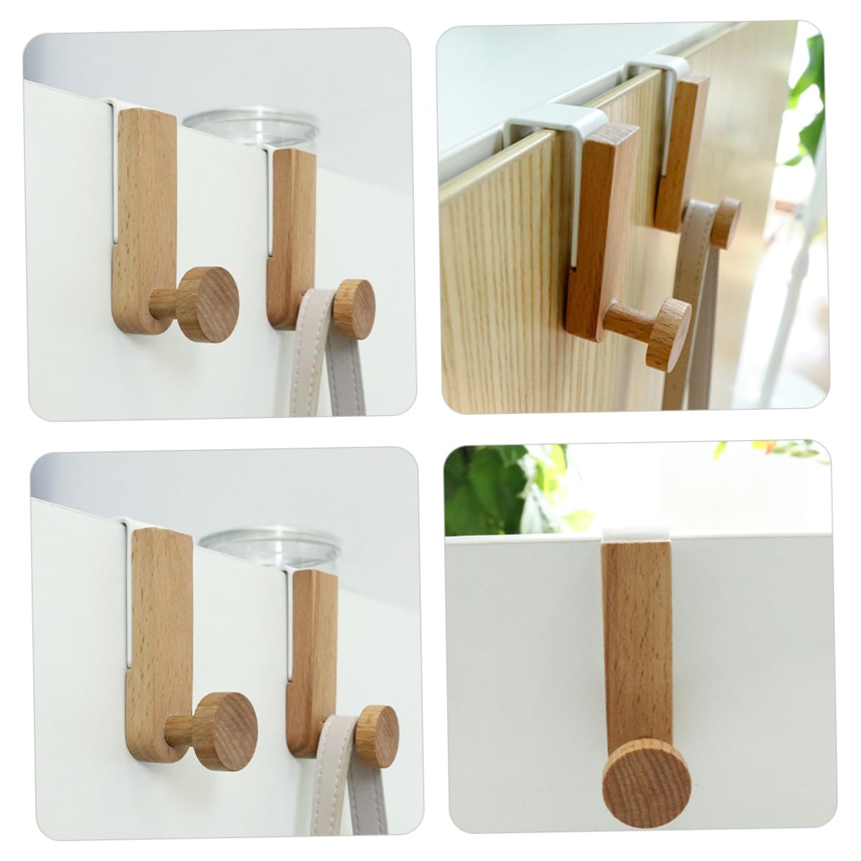 OHPHCALL Door Hook Metal Solid Wood Cabinet Towel Hanger No-Slip Feature Easy Install